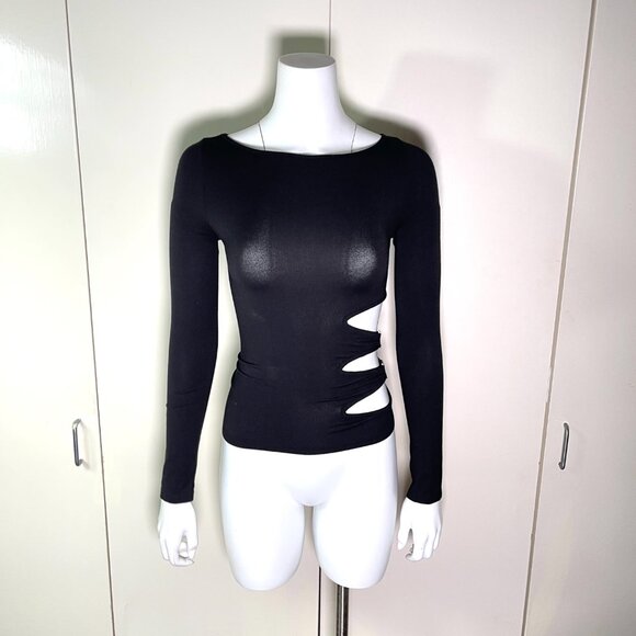 Sisley Made in Italy Cutout crystal details Black top - Picture 13 of 14
